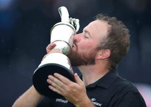 Shane Lowry celebrates his Open triumph in 2019. Pic by PA.