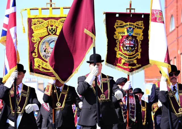 The Apprentice Boys on parade in Belfast in 2019, before Covid struck