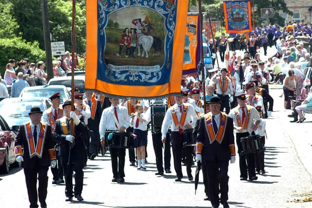 The Twelfth in Garvagh yestrday. Ruth Dudley Edwards writes: "I was delighted that it was possible to organise parades this year"