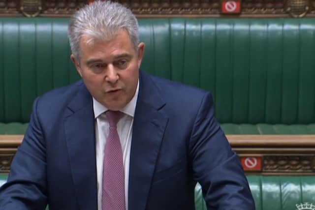Secretary of State for Northern Ireland, Brandon Lewis, MP, pictured in the House of Commons on Wednesday.