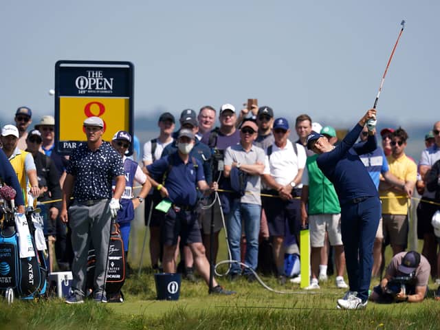 Jordan Spieth tees off the eighth at Royal St George’s. Pic by PA.