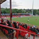 Larne fans turned up in numbers to cheer their side into the next qualifying round of the UEFA Europa Conference League.