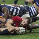 Luke Cowan-Dickie of the British and Irish Lions scores a try on Saturday against DHL Stormers. Pic by PA