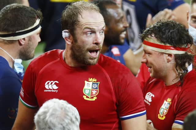 British & Irish Lions' Alun Wyn Jones after the final whistle on Saturday. Pic by PA.