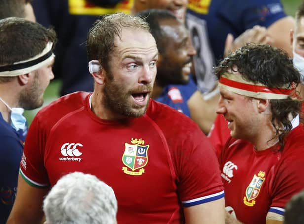 British & Irish Lions' Alun Wyn Jones after the final whistle on Saturday. Pic by PA.
