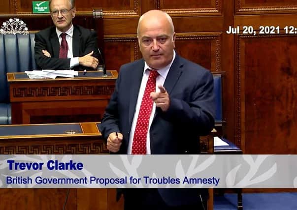 Trevor Clarke addressing the chamber