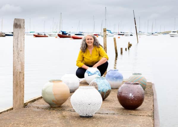 Artist Tracey Johnston displays her latest creations at Whiterock on the Ards Peninsula