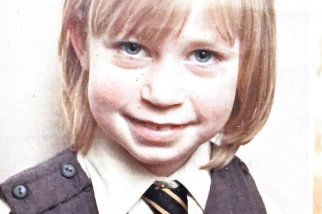 Linda as a five-year-old school girl