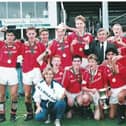 Manchester United's famous youth squad celebrate winning the NI Milk Cup in 1991