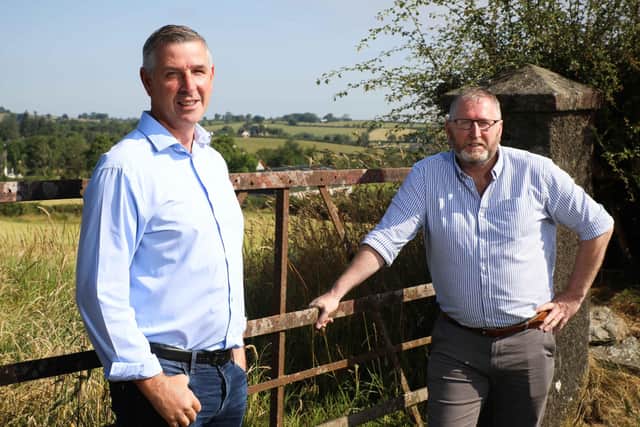Ulster Unionist Party leader Doug Beattie (right) with Ian Marshall pictured in County Armagh.Photo by Kelvin Boyes  / Press Eye
