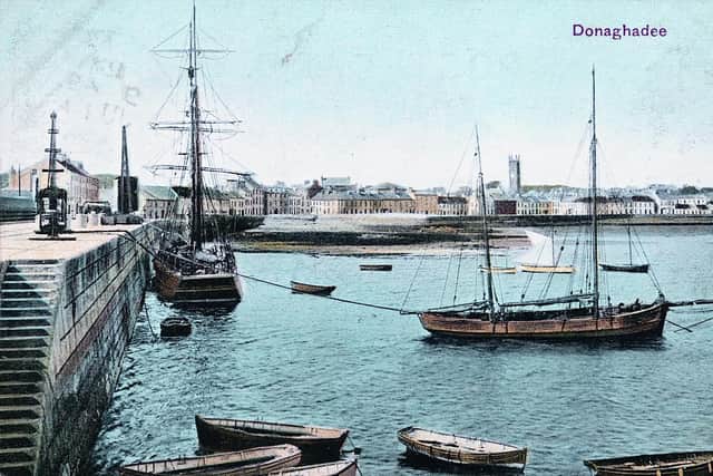 An old postcard showing Donaghadee harbour which celebrates its bicentenary at the start of August