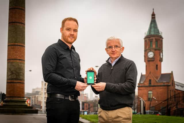 Jonny Clarke, CEO and founder of Locate a Locum with Colm McNicholl, HBAN Business Angel, who invested in Locate a Locum in 2019