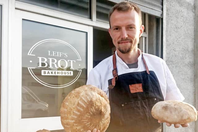 Chef/baker Leif Jensen pictured with some of his artisan loaves