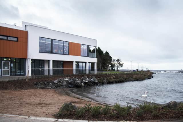 The Gateway Centre at Antrim's lough shore.