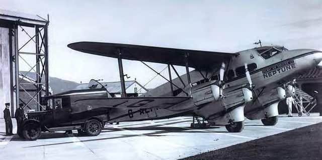 Railway Air Services de Havilland D.H.86. Opening day of Belfast Harbour Airport. March 1938. Photo by Guy Warner, Northern Ireland Public Record Office