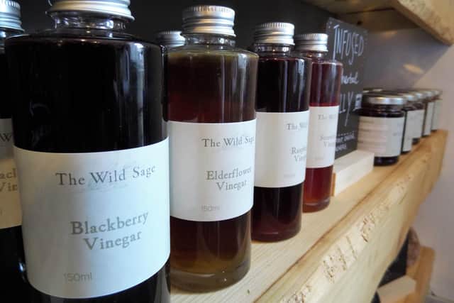 Herbal vinegars produced by Garreth and Carla Falls at the Wild Sage
in Greyabbey