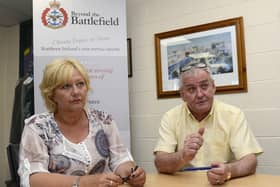 Beyond the Battlefield Chairman Robert McCartney and Chief Executive Annemarie Hastings at their office in Newtownards.
Picture By: Arthur Allison.