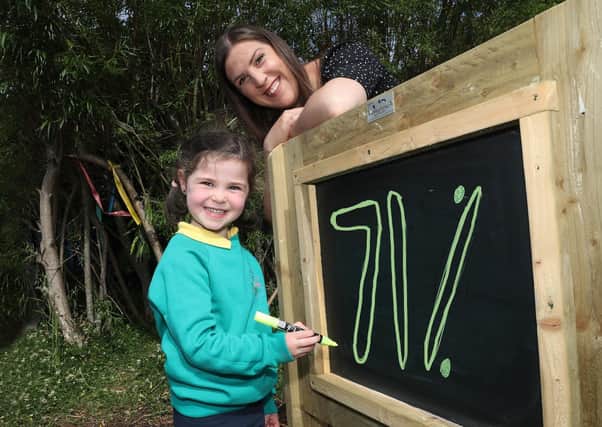 Annie from Brefne Nursery School in north Belfast, which will become the first standalone nursery school to transform to integrated status in Northern Ireland in September, and Jill Caskey, Parental Engagement Campaign Manager, IEF.