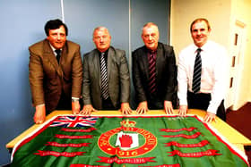The Loyalist Communities Council (LCC) in 2016 – from left, David Campbell, Jim Wilson, Jackie McDonald and Winston Irvine