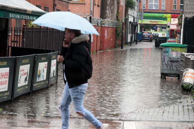 Flooding in Belfast city centre on Friday. 

Picture by Jonathan Porter/PressEye
