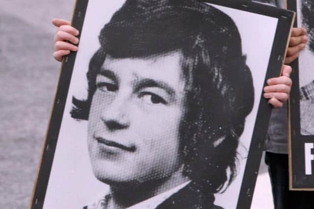 The memory of Thomas McElwee and Francis Hughs is kept alive at Sunday's parade in Drumkeen. (1008cg45)