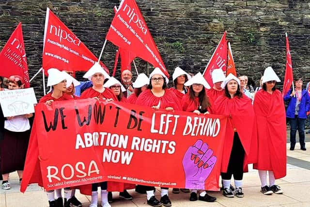 An array of pro-choice demonstrators in 2019, including a number of NIPSA activists