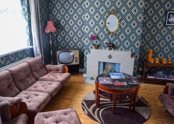 The living room of George Best House