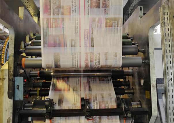 A newspaper is printed. Local papers like the News Letter are an antidote to the fake news peppering the internet and some TV broadcasts