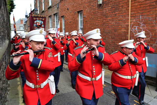 Press Eye - Belfast - Northern Ireland - 14th August 2021
Apprentice Boys of Derry ParadeApprentice Boys of Derry
Relief of Derry Parade.
The parade en route along Palace Street.
Mandatory Credit ©Lorcan Doherty/Presseye