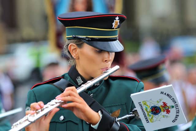 Press Eye - Belfast - Northern Ireland - 14th August 2021
Apprentice Boys of Derry ParadeApprentice Boys of Derry
Relief of Derry Parade.
Olivia Lumsden, Hamilton Flute Band.
Mandatory Credit ©Lorcan Doherty/Presseye