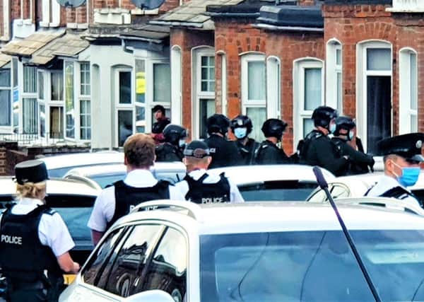 Police at the scene in south Belfast