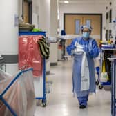 Hospital staff on one of five Covid-19 wards at Whiston Hospital in Merseyside where patients are taken to recover from the virus.