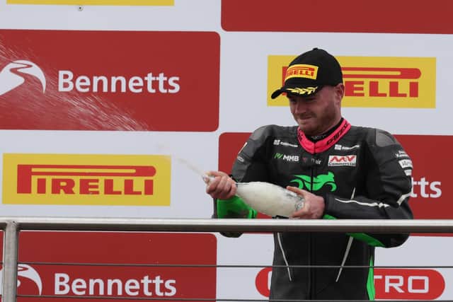 Eugene McManus finished third in the National Junior Superstock race at Donington Park. Picture: Bonnie Lane.