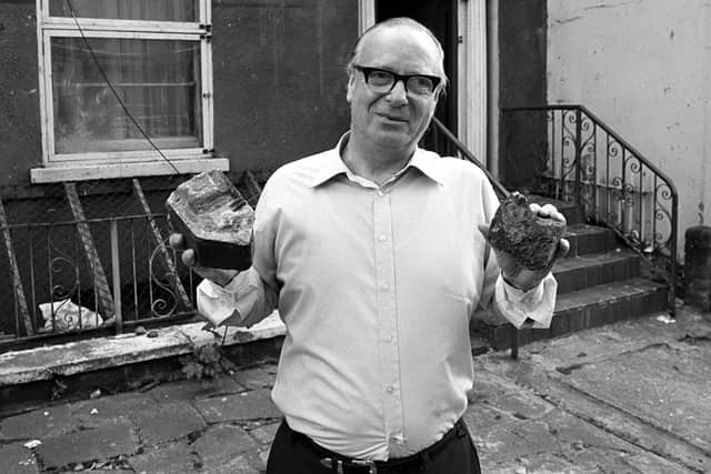 Gerry Fitt after an attack on his north Belfast home in 1981. He was hated for republicans and he blamed PIRA for sectarian killings by loyalists