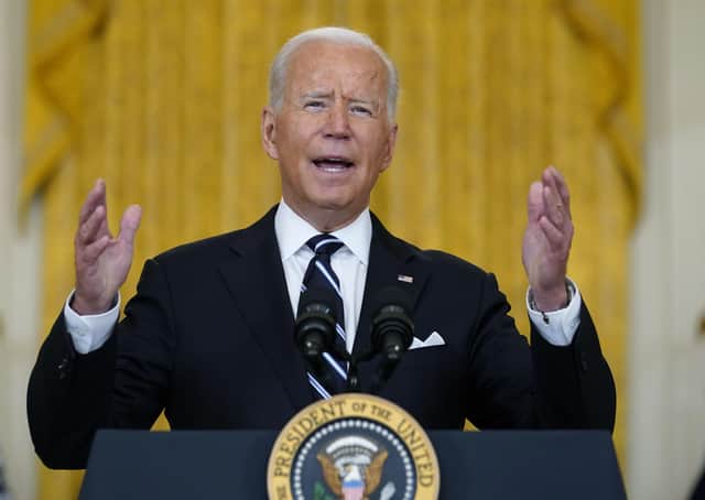 Joe Biden speaks from the White House yesterday. Afghanistan is his first major foreign policy test and he has failed