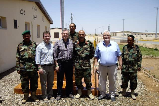 Jeffrey Donaldson MP, Peter Robinson, then first minister of Northern Ireland, and Lord Maginnis with Afghan soldiers in the country on a visit in 2008. Mr Robinson writes now: "We and they know what it’s like to be left a prey to our adversaries"