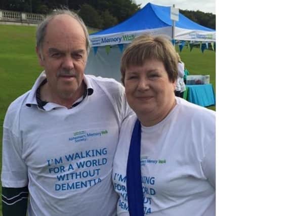 Jim and Emily Wilson at a Memory Walk in aid of the Alzheimer's Society