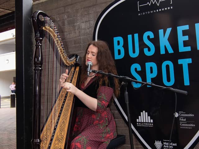 Harpist Rebecca Hall.