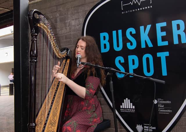 Harpist Rebecca Hall.