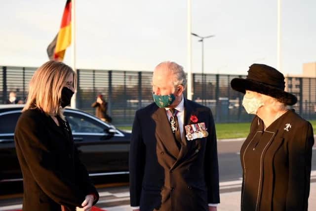UK ambassador Jill Gallard welcomes Prince Charles and Camilla to Germany