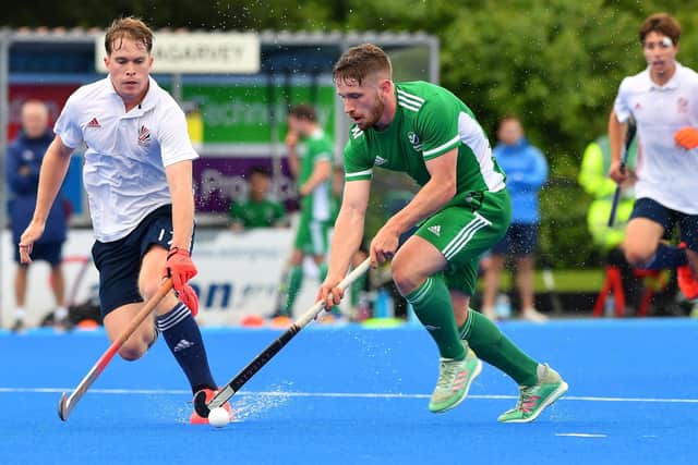 Ireland's Kevin O'Dea scored two goals in the weekend EuroHockey Championship II win over Poland. Pic by Adrian Boehm.