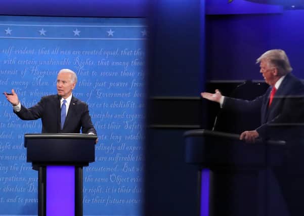 Joe Biden and Donald Trump in an October 2020 US election debate in Tennessee. Biden’s team seemed worried about his memory during the campaign. Trump still exudes energy at 75, despite having had Covid. The media and Big Tech companies so hated Trump they did everything they could to ensure a Biden victory