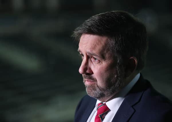 Health Minister Robin Swann attends the SSE Arena, Belfast on Sunday, during the The Big Jab Weekend. He said: "The latest figures on our Covid-19 dashboard are deeply concerning". Photo: Niall Carson/PA
