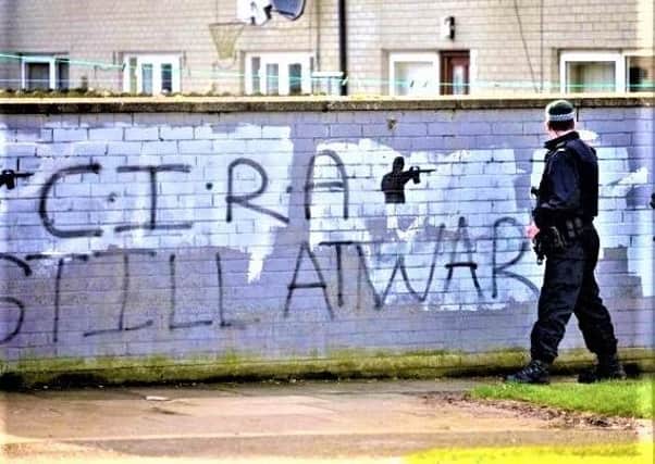 A generic image of CIRA graffiti; the defendant was in court accused of involvement in a suspected CIRA attack in Enniskillen