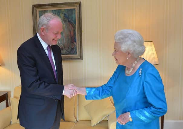 Martin McGuinness and the Queen in 2012