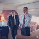 President George W Bush, in his bedroom on Air Force 1 on 9/11 with Chief of Staff Andy Card