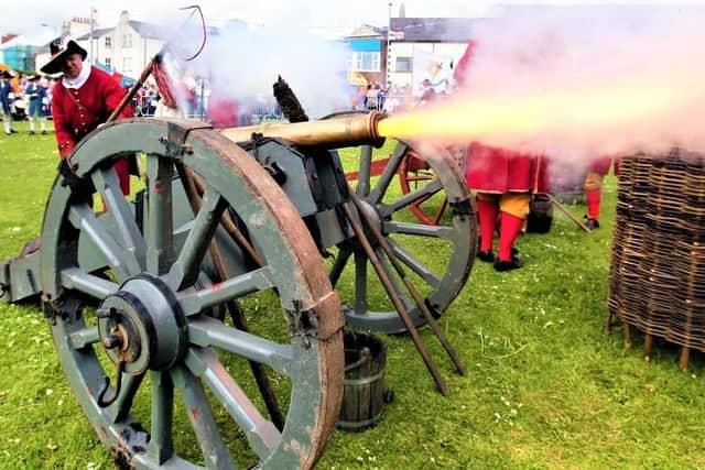 A cannon blast from a prior re-enactment