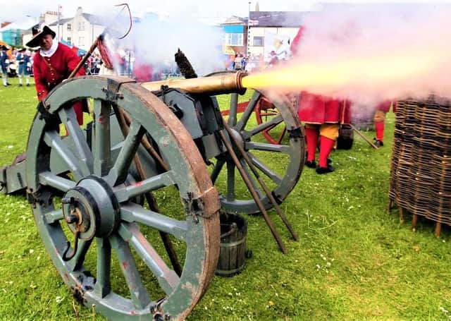 A cannon blast from a prior re-enactment