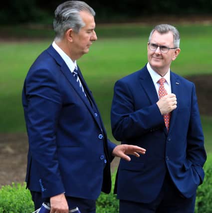 Will the former DUP leader Edwin Poots replace his successor Sir Jeffrey Donaldson, right, as Lagan Valley MP? Otherwise, there are set to be three high profile DUP candidates for Stormont in the constituency, which will be hard for them all to win