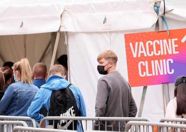 As part of the drive to get young and more people to get the COVID-19 vaccination a pop up vaccine centre open at Custom House Square ahead of the Belsonic concerts in Belfast City Centre. 

Picture by Jonathan Porter/PressEye